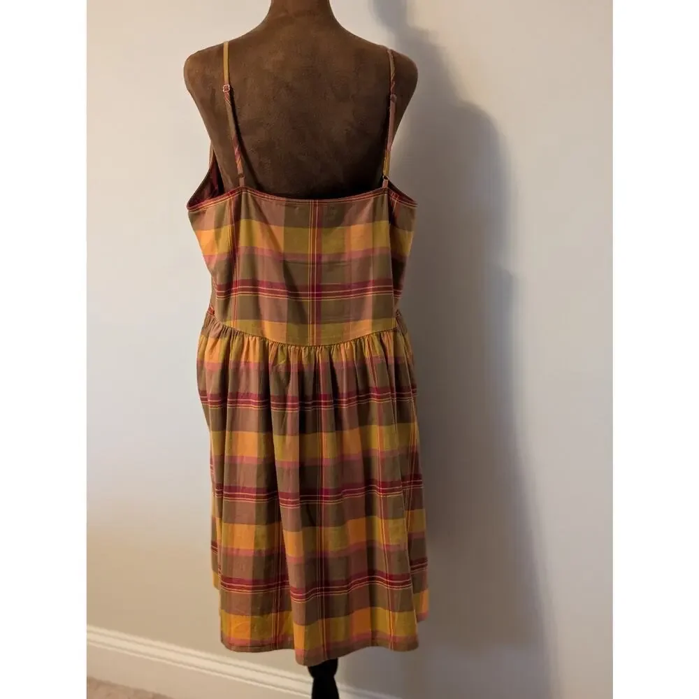 Madewell Plaid Babydoll Cami Dress Size L - Picture 3 of 7